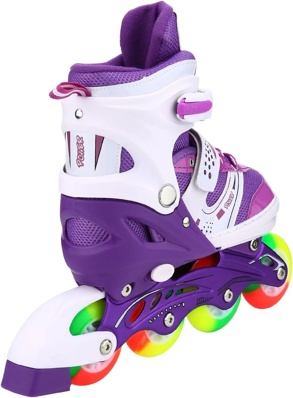 Kids Adjustable Flashing Inline Skates for Boys Girls and Adults with Full Light Up Wheels, Outdoor Roller Skates for Kids Beginner Ages 6-8-12-14, Men and Women