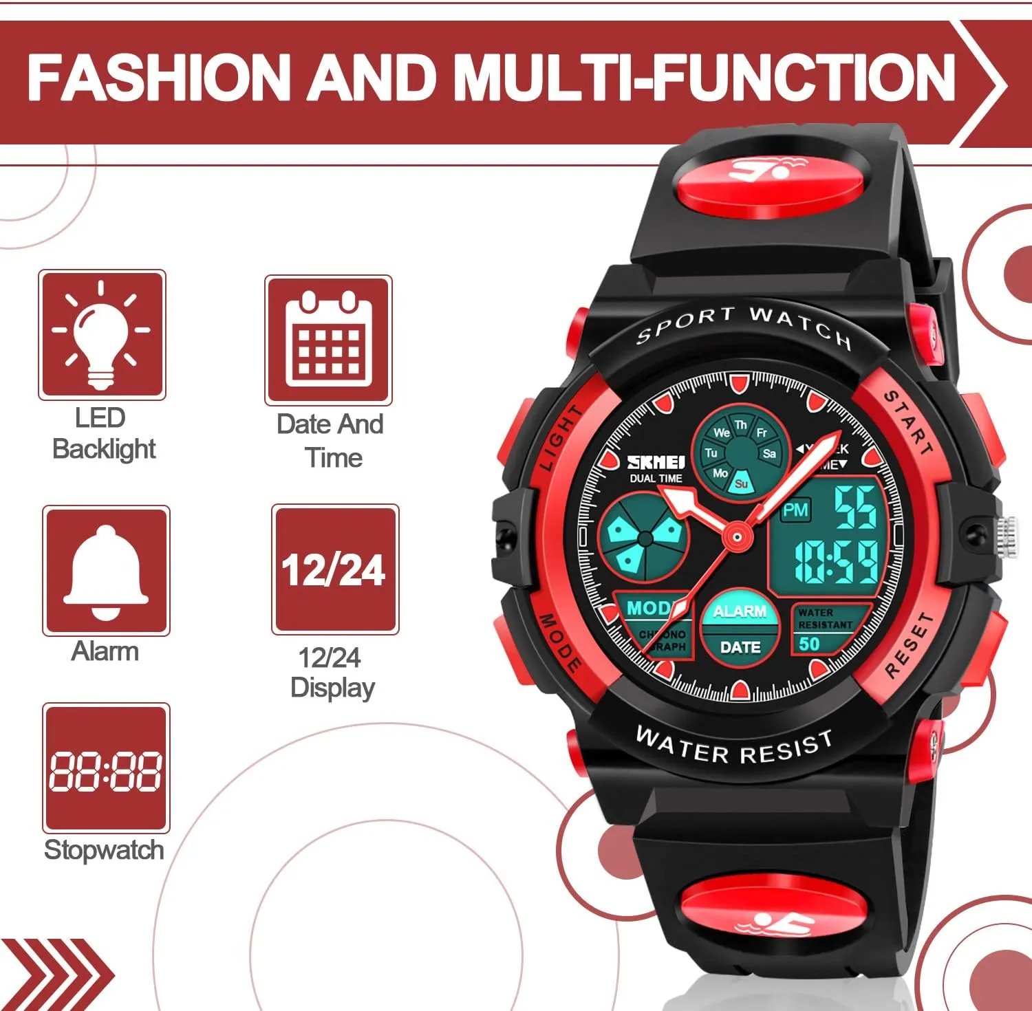 Kids Digital Watches, LED Waterproof Sports Watches for Kids- Best Gifts for Boys