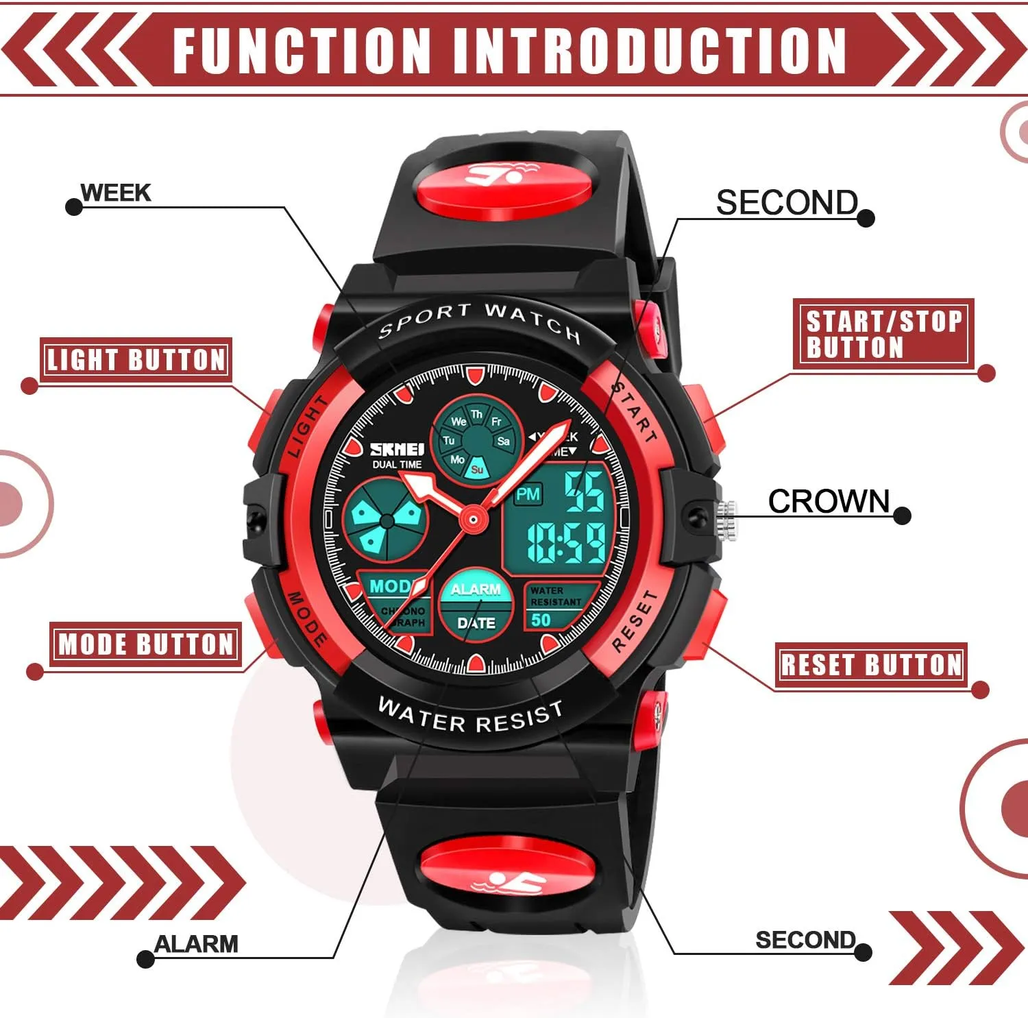 Kids Digital Watches, LED Waterproof Sports Watches for Kids- Best Gifts for Boys