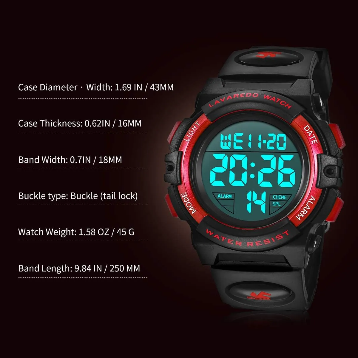 Kids Watch,Boys Watch for 3-15 Year Old Boys,Digital Sport Outdoor Multifunctional Chronograph LED 50 M Waterproof Alarm Calendar Analog Watch for Children with Silicone Band,Kids Gift