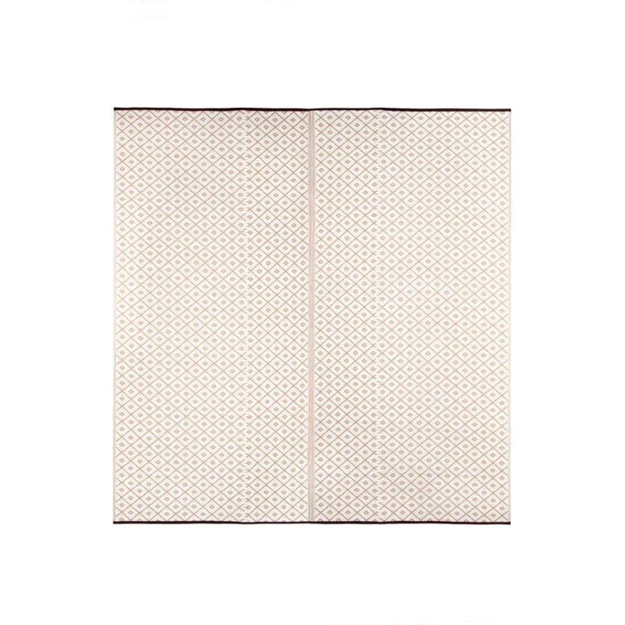 Kimberley Beige & White Diamond Pattern Foldable Waterproof Outdoor Caravan Mat - 270x270 CM