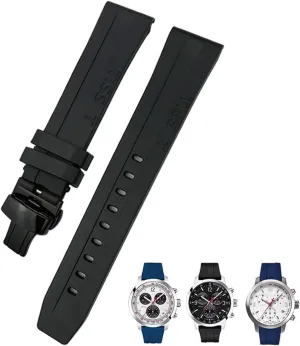 KLVN 19mm 20mm Watchband for Tissot T114417 T114 Soft Rubber Silicone Watch Strap Butterfly Clasp Waterproof Sport Bracelets
