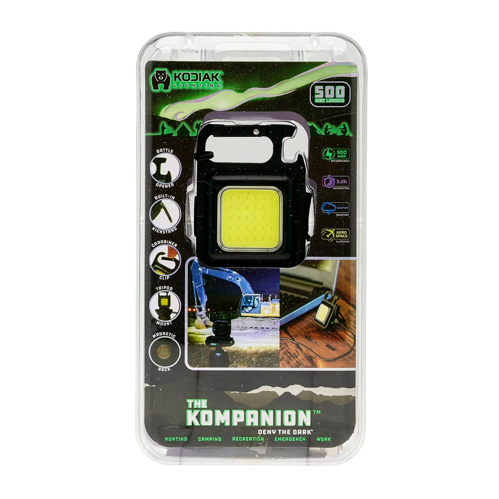 Kodiak® Kompanion 500 Lumen Rechargeable Aluminum Work Light