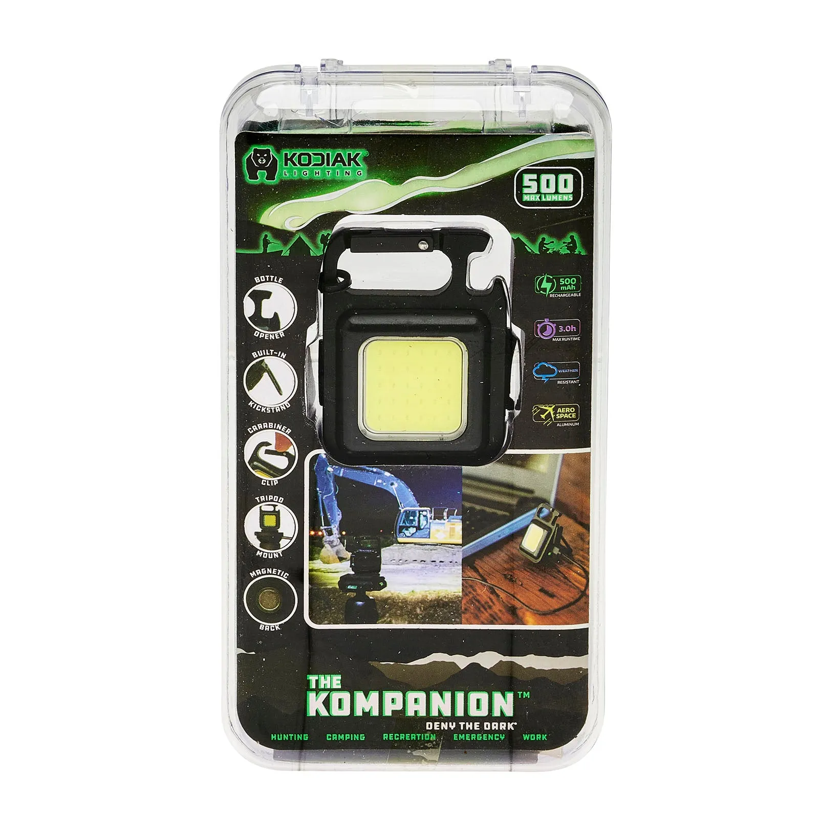 Kodiak® Kompanion 500 Lumen Rechargeable Aluminum Work Light