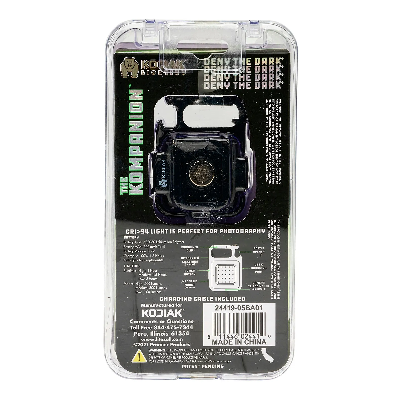 Kodiak® Kompanion 500 Lumen Rechargeable Aluminum Work Light