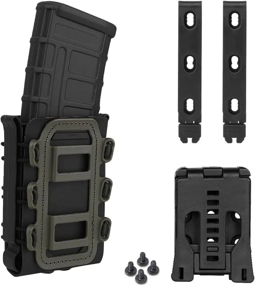 KRYDEX 5.56mm 7.62mm Magazine Pouch with MOLLE Clip and Belt Clip Universal Mag Holder