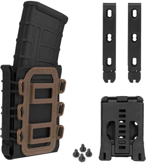 KRYDEX 5.56mm 7.62mm Magazine Pouch with MOLLE Clip and Belt Clip Universal Mag Holder