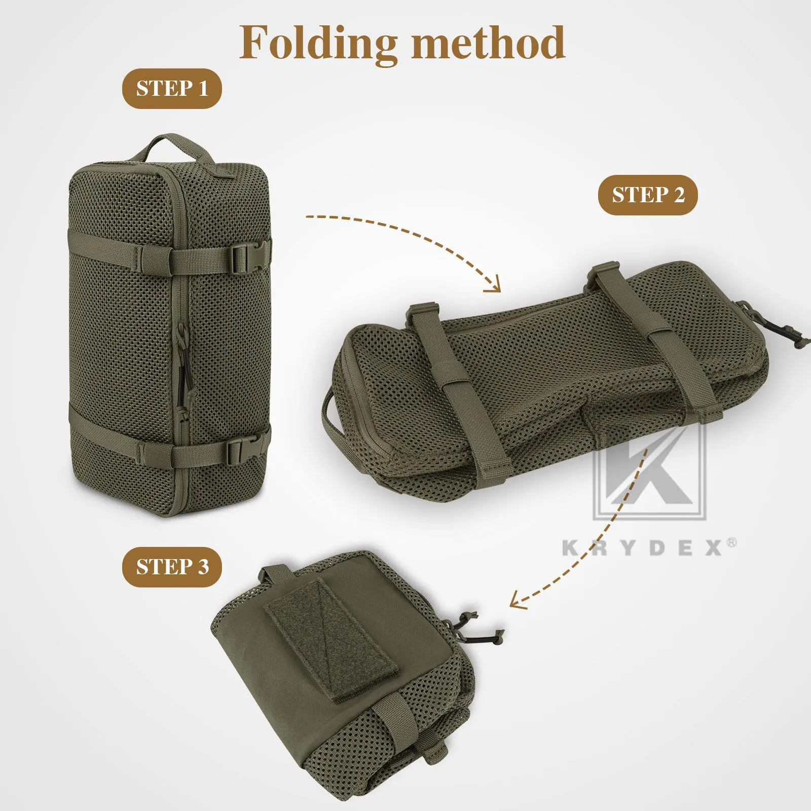 KRYDEX Tactical Modular Pouch Set Outdoor Backpack Organizer Travel Suitcase Packing Cubes