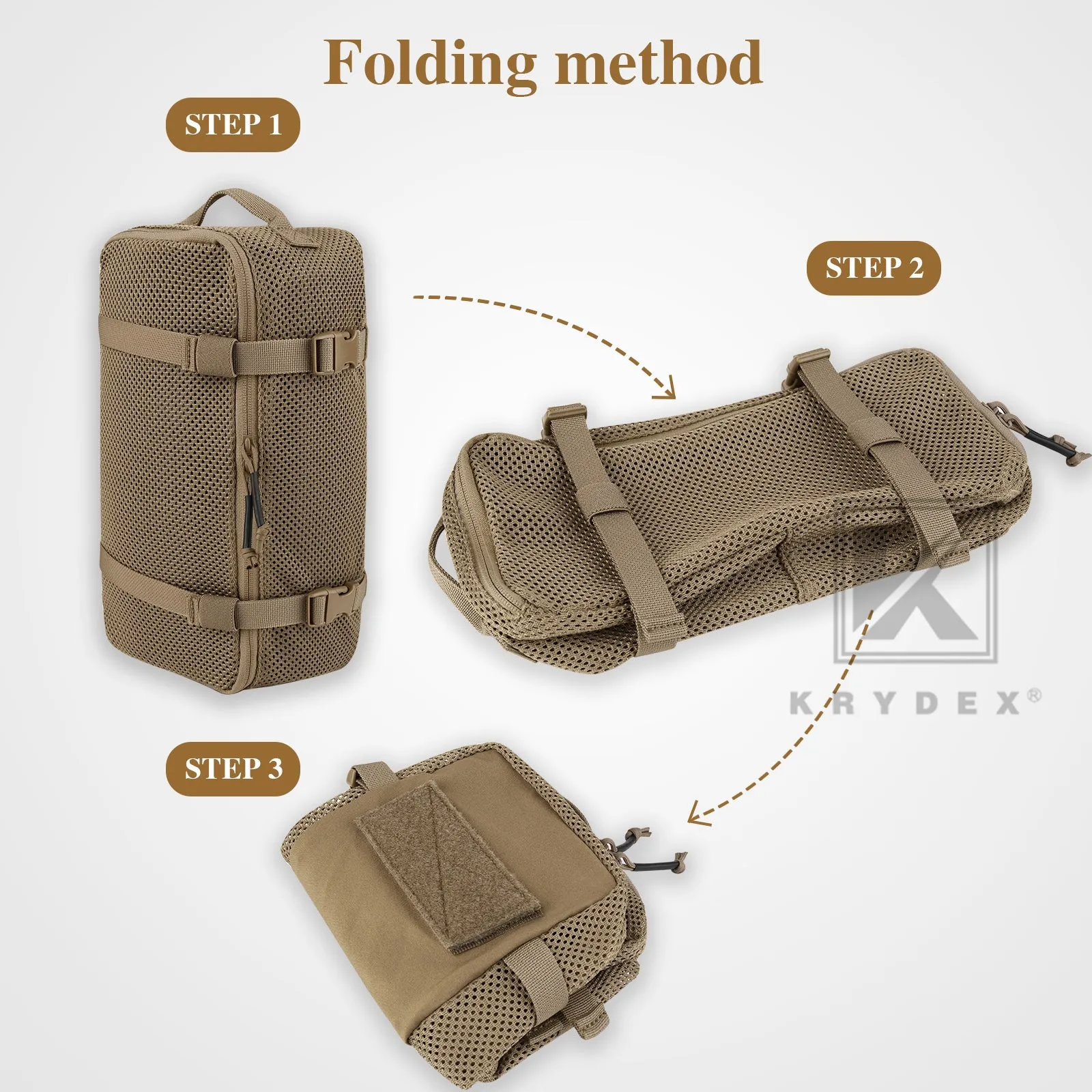 KRYDEX Tactical Modular Pouch Set Outdoor Backpack Organizer Travel Suitcase Packing Cubes