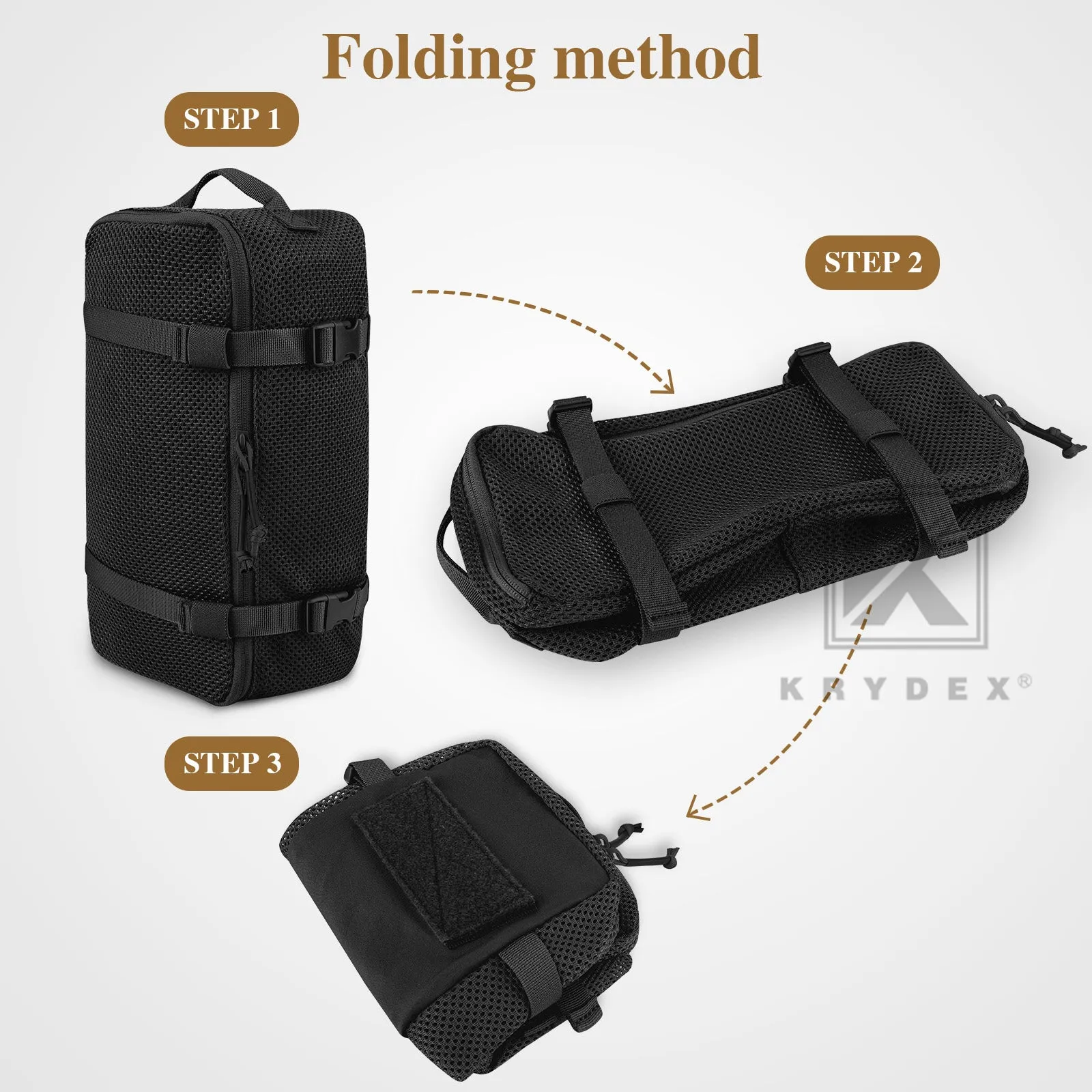 KRYDEX Tactical Modular Pouch Set Outdoor Backpack Organizer Travel Suitcase Packing Cubes