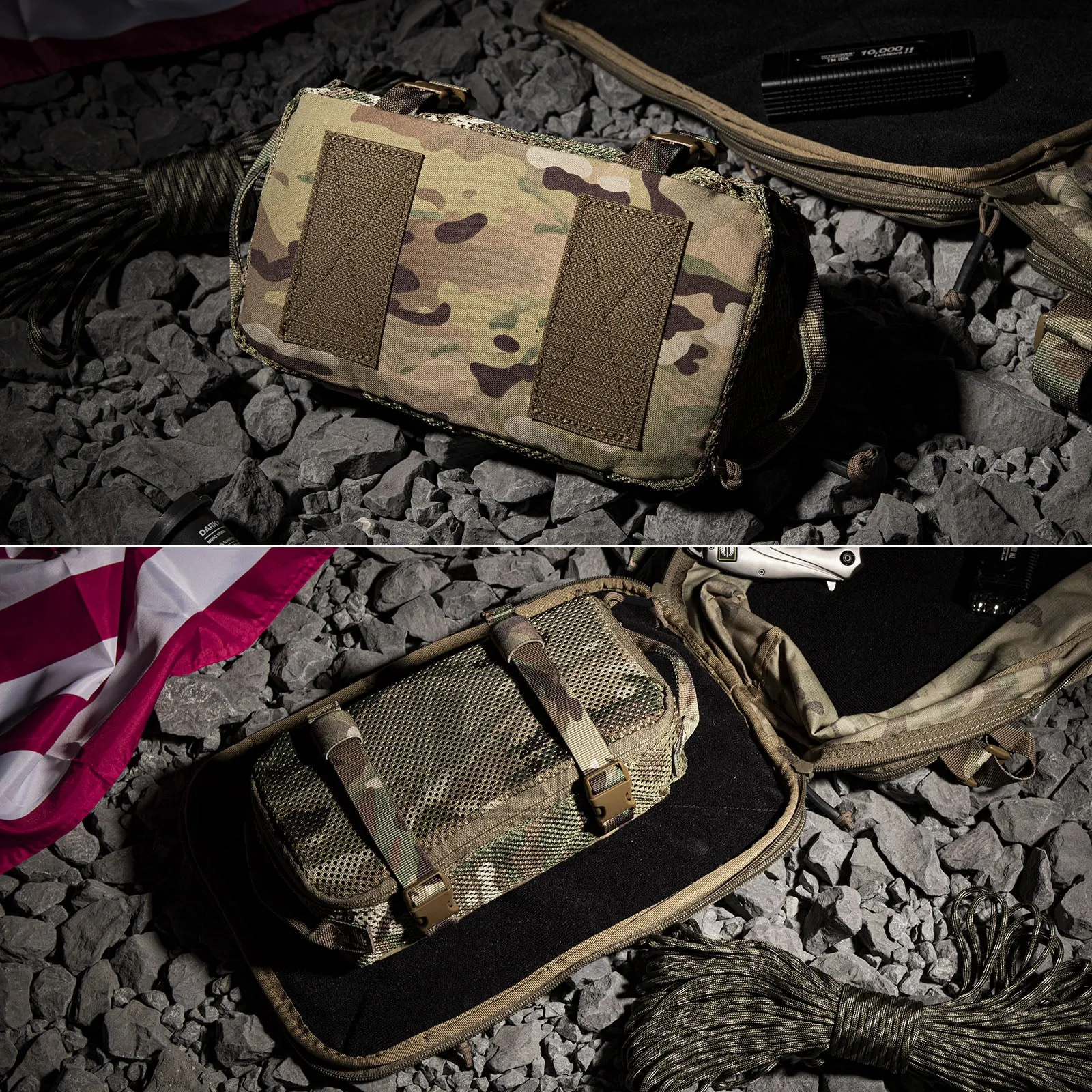 KRYDEX Tactical Modular Pouch Set Outdoor Backpack Organizer Travel Suitcase Packing Cubes