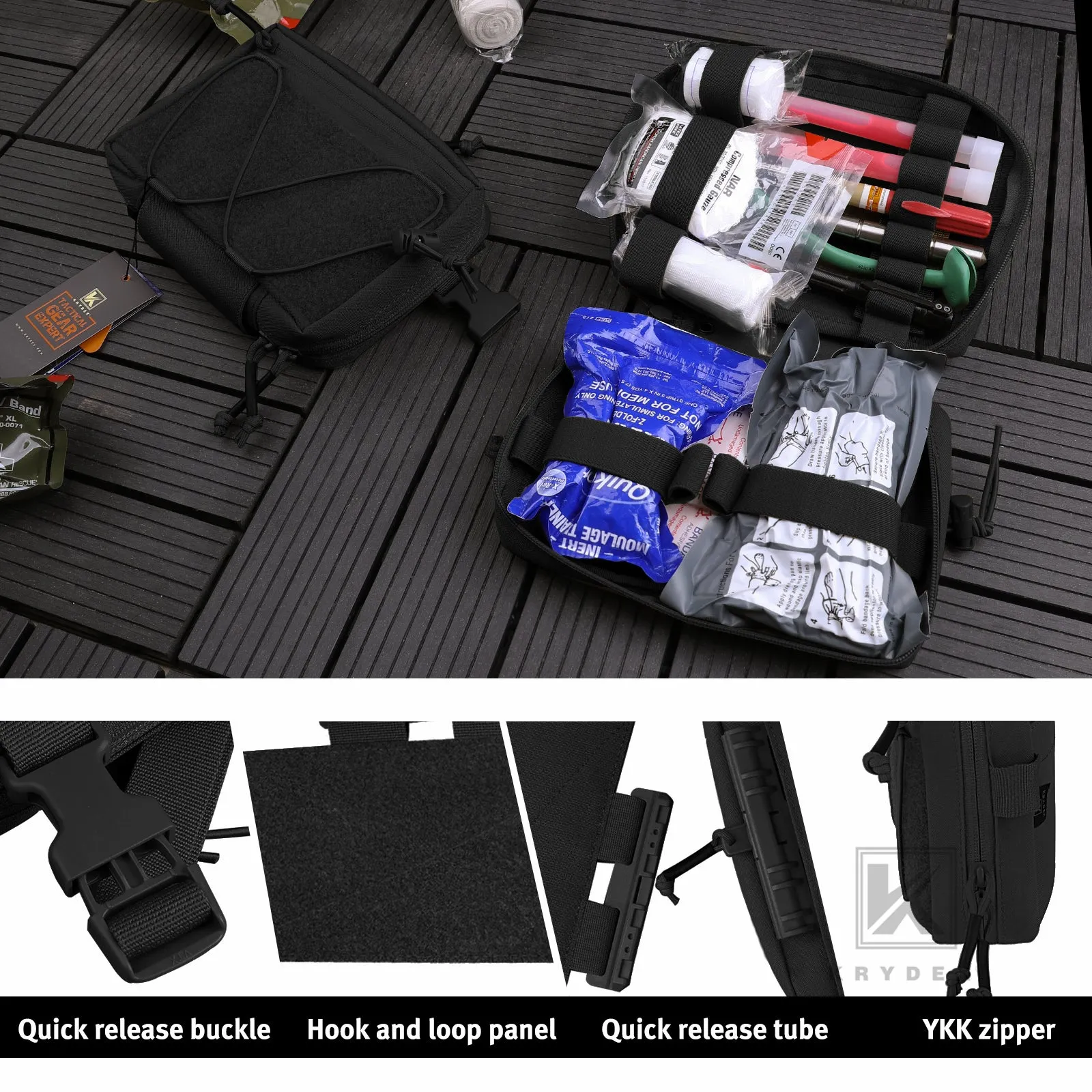 Krydex Tactical Quick Release Drop Pouch Modular Fanny Pack Waist Bag