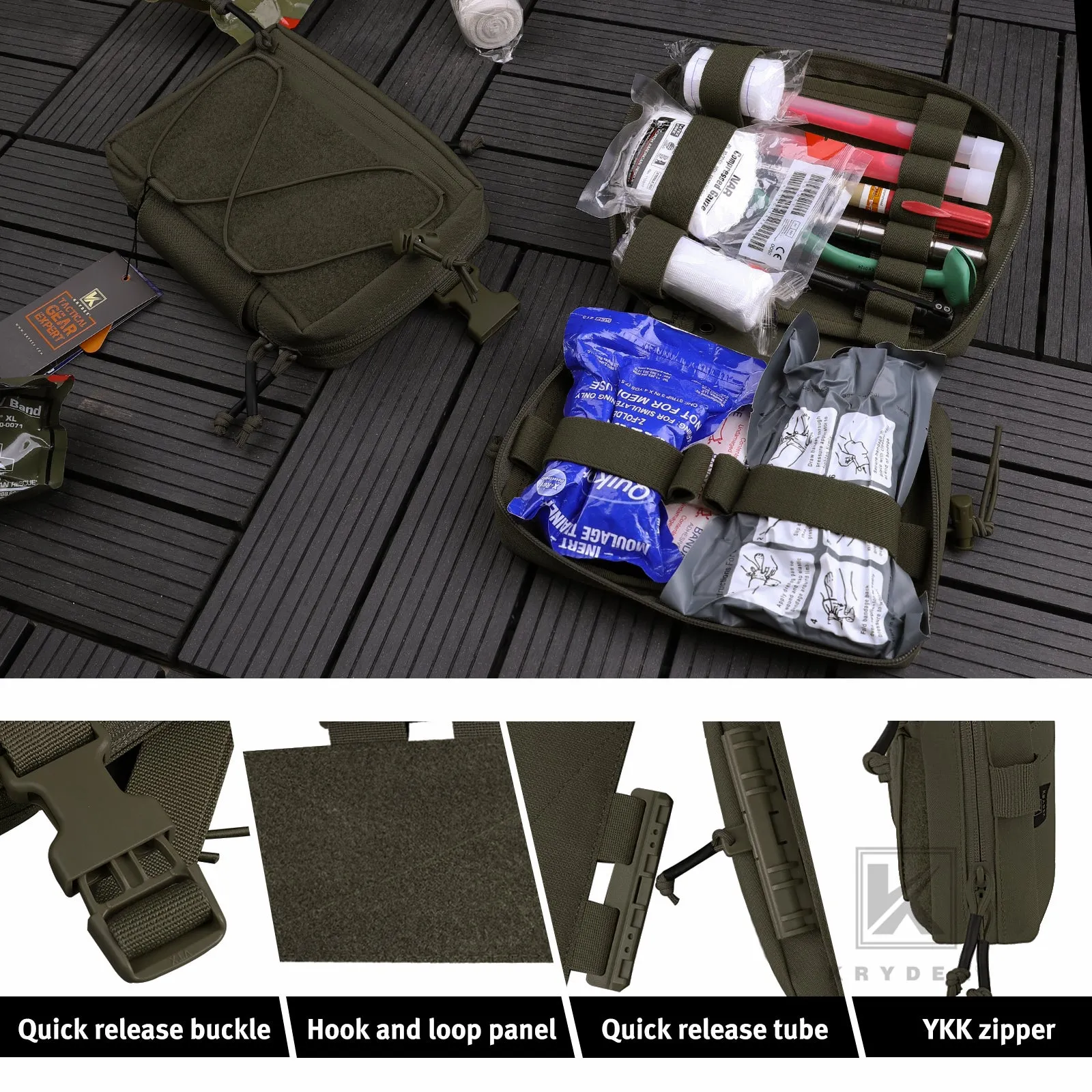 Krydex Tactical Quick Release Drop Pouch Modular Fanny Pack Waist Bag