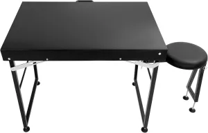 KUAFU Foldable Shooting & Hunting Table with Shooting Bench, Adjustable Height Legs and Seat, Steel Portable Shooting Bench Rest for Rifles for Outdoor Range and Hunting