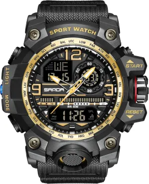 KXAITO Men's Watches Sports Outdoor Waterproof Military Watch Date Multi Function Tactics LED Face Alarm Stopwatch for Men 3133