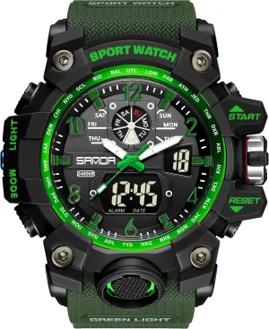 KXAITO Men's Watches Sports Outdoor Waterproof Military Wrist Watch Date Multi Function Tactics LED Alarm Stopwatch