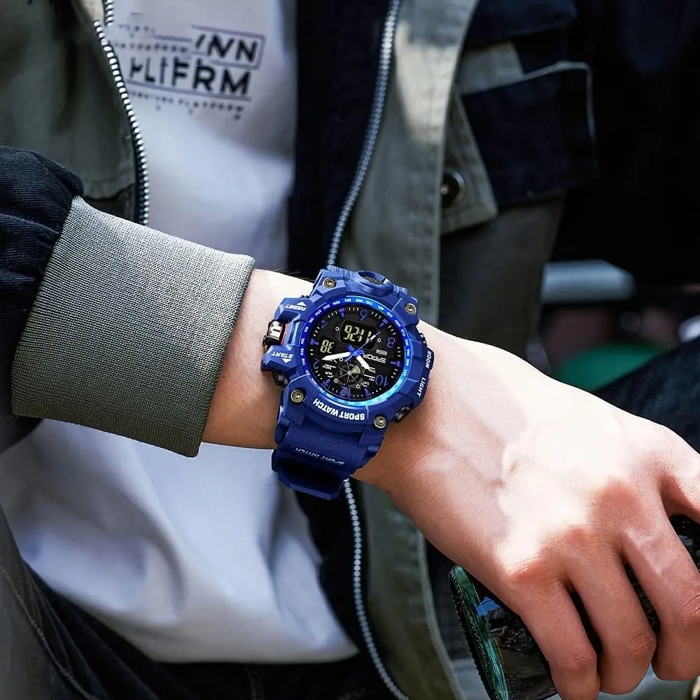 KXAITO Men's Watches Sports Outdoor Waterproof Military Wrist Watch Date Multi Function Tactics LED Alarm Stopwatch