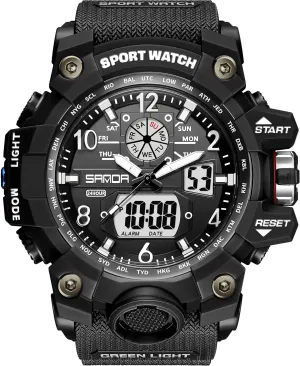 KXAITO Men's Watches Sports Outdoor Waterproof Military Wrist Watch Date Multi Function Tactics LED Alarm Stopwatch