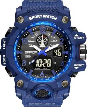KXAITO Men's Watches Sports Outdoor Waterproof Military Wrist Watch Date Multi Function Tactics LED Alarm Stopwatch