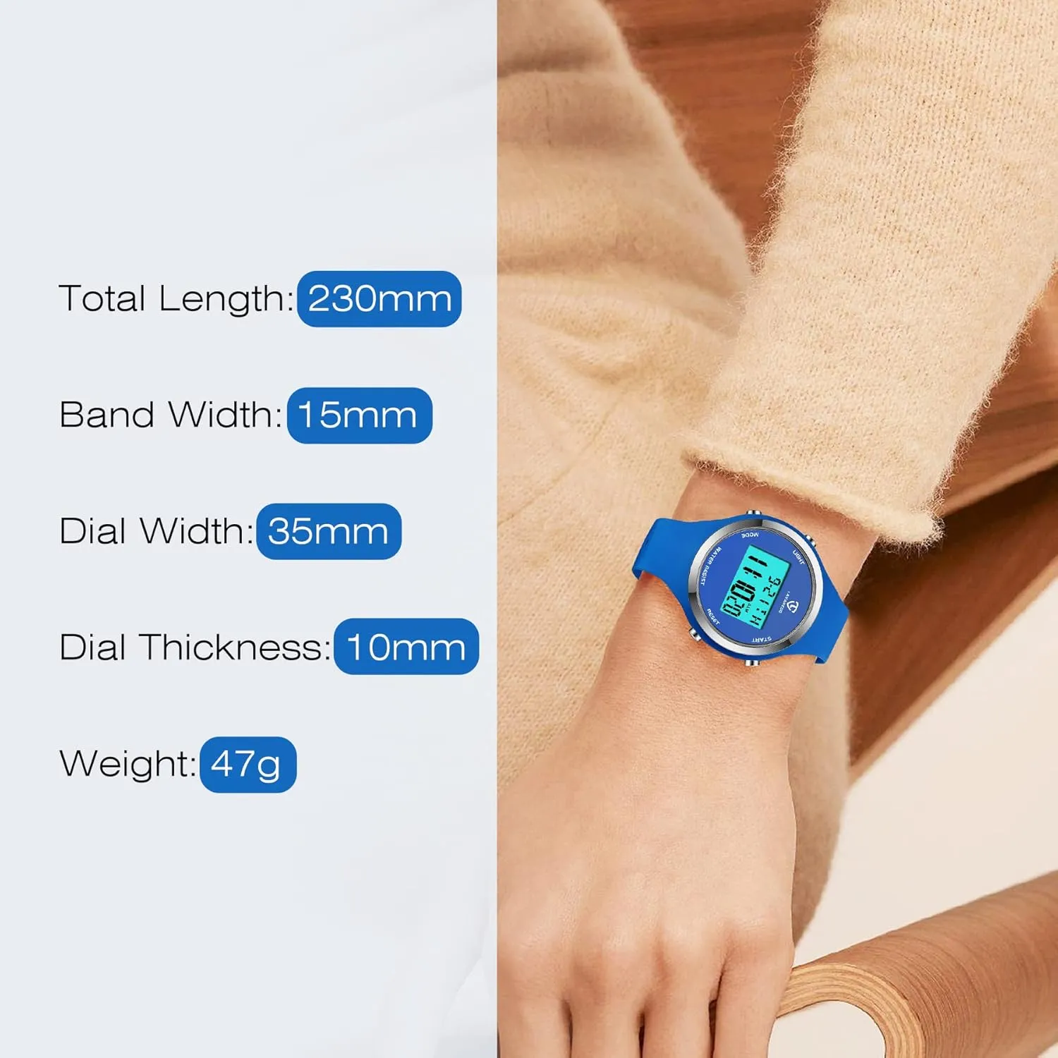 L LAVAREDO Watches for Women 3ATM Waterproof Outdoor Digital Sport Watches Stopwatch Wrist Watch with Alarm Clock, Gifts for Women