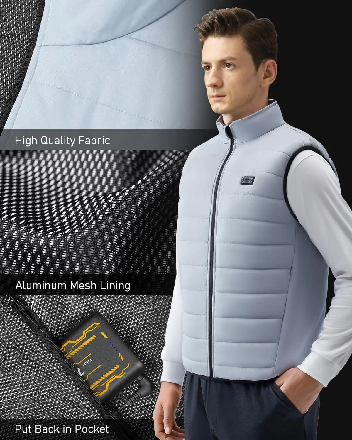 LABEWVI Heated Vest for Men Women with Battery Pack 7.4V 25000mAh, Rechargeable Heating Electric Lightweight Vest