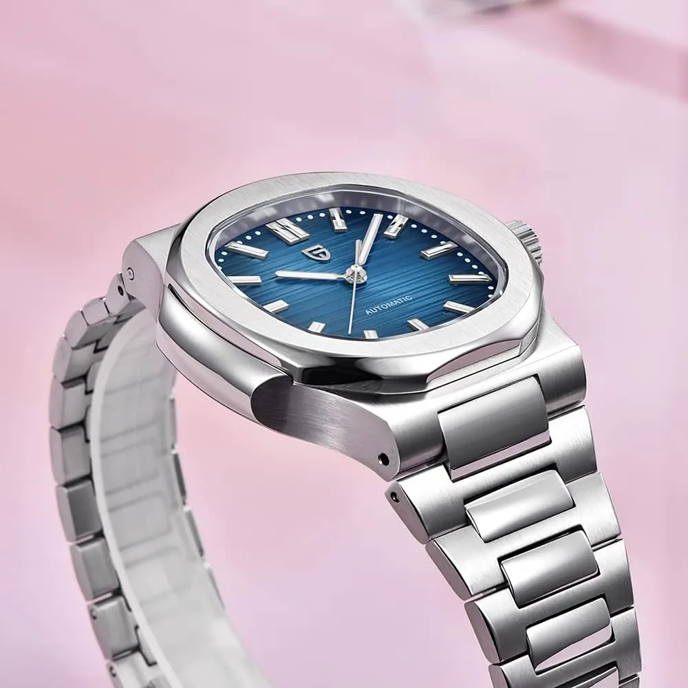 LACZ DENTON Pagani Design PD1728 Mens Automatic Watches Full Stainless Steel Waterproof 100M Watches for Men Men Mechanical Wristwatches