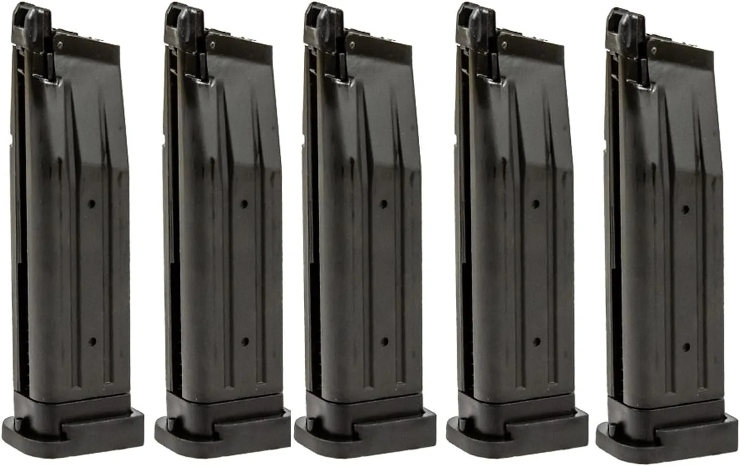 Lancer Tactical Knightshade 28 Round Hi-Capa Green Gas Airsoft Magazine 5 Pack
