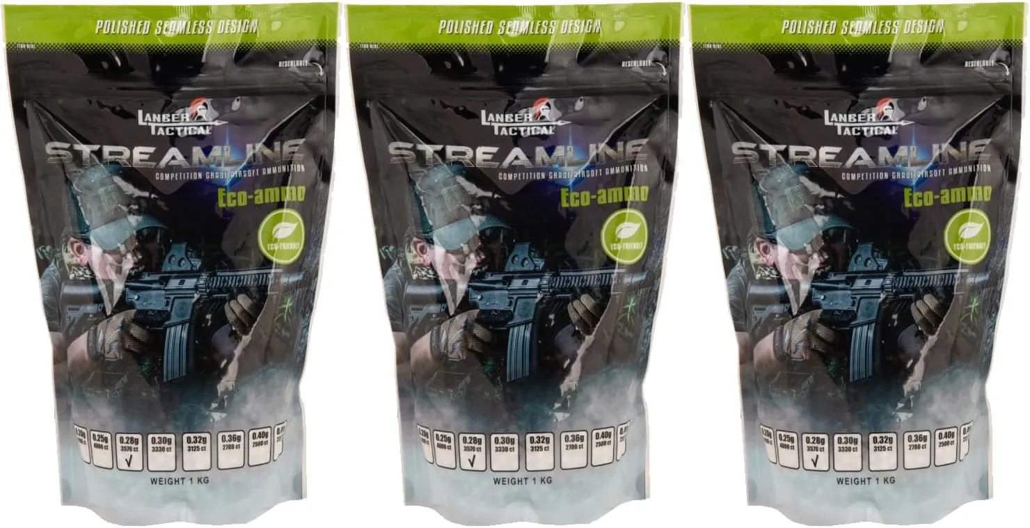 Lancer Tactical Outdoor Field BBS Bulk White High FPS Performance -0.20g-0.28g - 3 Pack