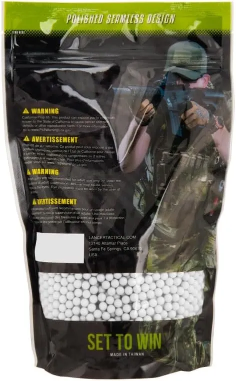 Lancer Tactical Outdoor Field BBS Bulk White High FPS Performance -0.20g-0.28g - 3 Pack