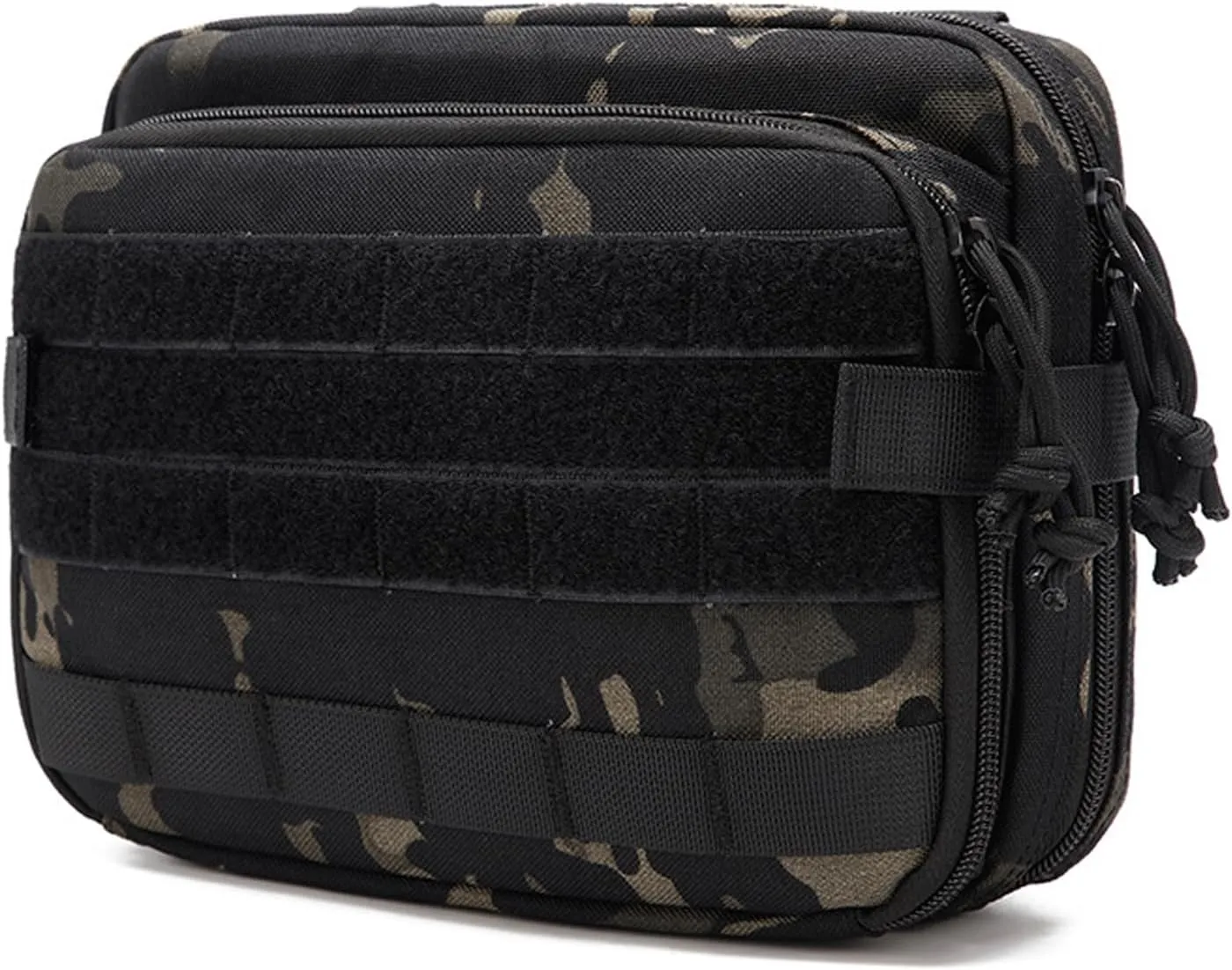Large Capacity Tactical Molle Admin Pouch of Double Layer Design, EDC EMT Utility Pouches Molle Attachment with Map Sleeve Modular Tool Pouch