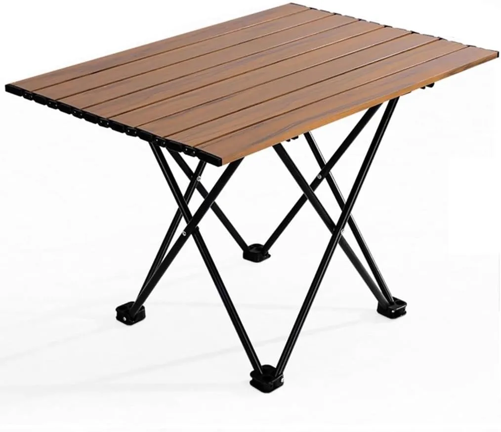 Large Folding Camping Table Carbon Steel Alloy Outdoor Low Picnic Side Table with Carrying Bag, for Portab Hiking Backpacking Picnic