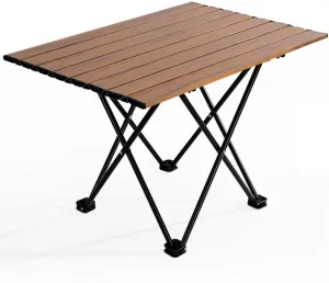 Large Folding Camping Table Carbon Steel Alloy Outdoor Low Picnic Side Table with Carrying Bag, for Portab Hiking Backpacking Picnic