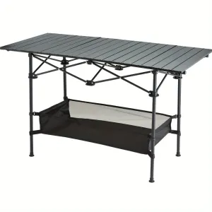 Lightweight Aluminum Roll-Up Camping Table with Carry Bag