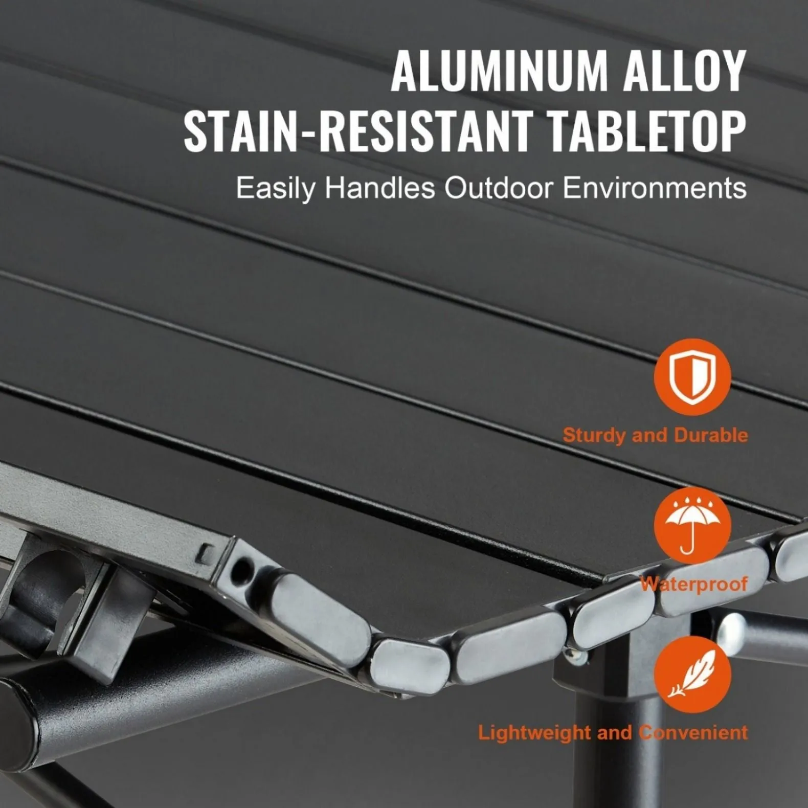 Lightweight Aluminum Roll-Up Camping Table with Carry Bag