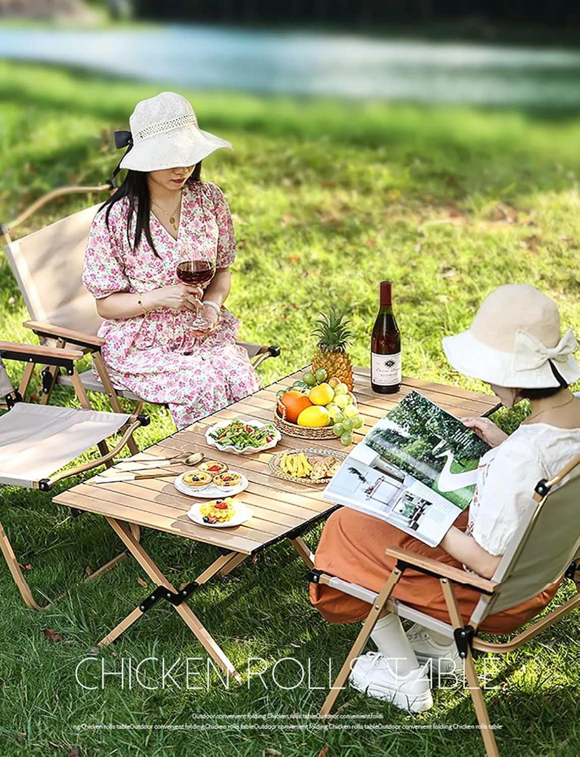 Lightweight Folding Camping Table - Portable Roll-Up Design for 4-8 People, Ideal for Travel, Picnic, Beach, Outdoor & Indoor Use