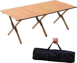 Lightweight Folding Camping Table - Portable Roll-Up Design for 4-8 People, Ideal for Travel, Picnic, Beach, Outdoor & Indoor Use