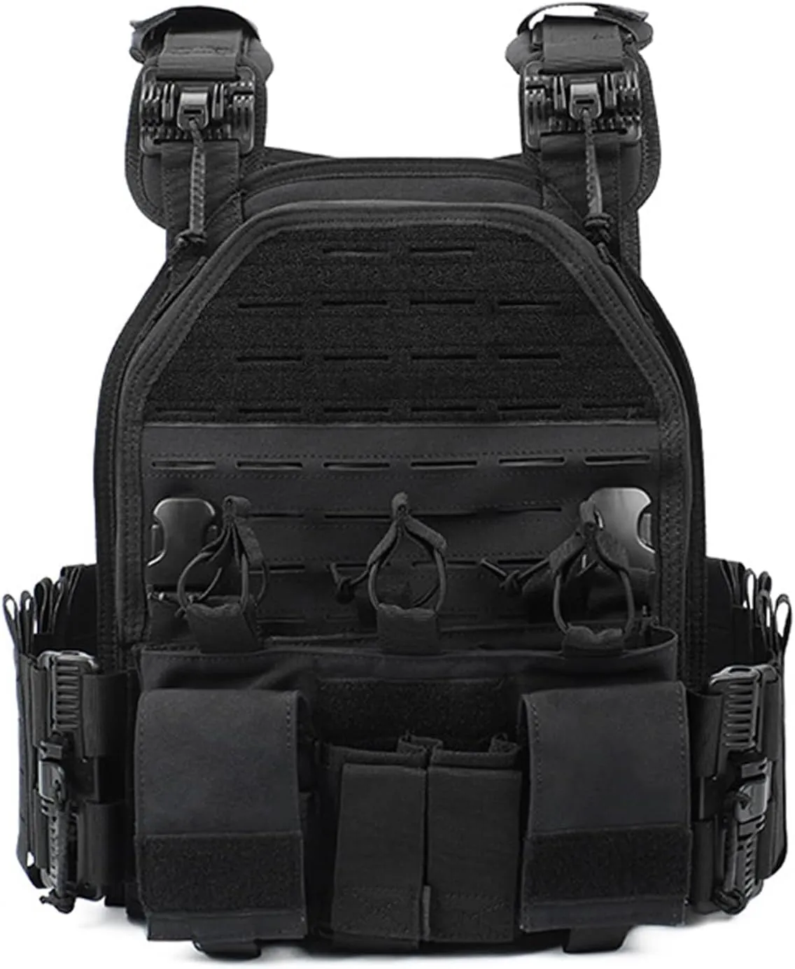 Lightweight Molle Quick Release Buckles Tactical Vest Laser Cutting Modular Airsoft Vest with Magazine Placard