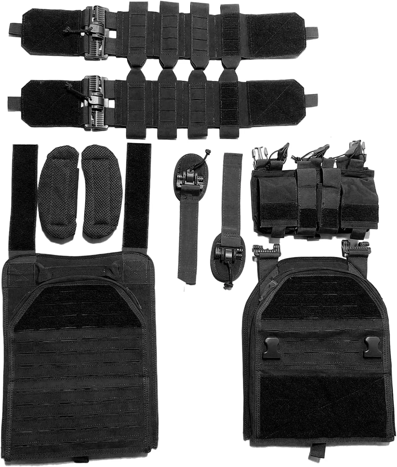Lightweight Molle Quick Release Buckles Tactical Vest Laser Cutting Modular Airsoft Vest with Magazine Placard