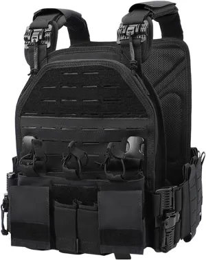 Lightweight Molle Quick Release Buckles Tactical Vest Laser Cutting Modular Airsoft Vest with Magazine Placard