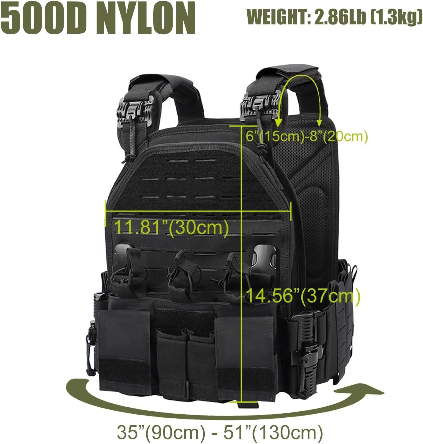 Lightweight Molle Quick Release Buckles Tactical Vest Laser Cutting Modular Airsoft Vest with Magazine Placard