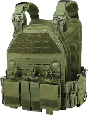 Lightweight Molle Quick Release Buckles Tactical Vest Laser Cutting Modular Airsoft Vest with Magazine Placard