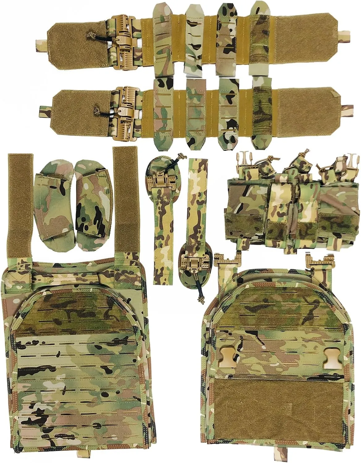 Lightweight Molle Quick Release Buckles Tactical Vest Laser Cutting Modular Airsoft Vest with Magazine Placard