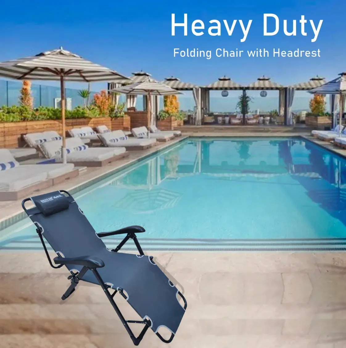 Limited availability & for Foldable Reclining Duty Adjustable Chair Garden & Lounge Home Heavy Timely resolution Patio