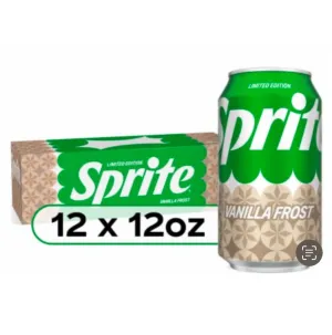Limited Edition Vanilla Frost Sprite Soda, 12 Pack of 12 oz Cans