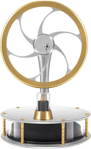 Low-Temperature Stirling Engine Classroom Teaching Stirling Engine Kit Steam Heat Educational Model Adult Desktop Educational Toys Brass Aluminum Stirling Engine-HZZ92 Pro Silver
