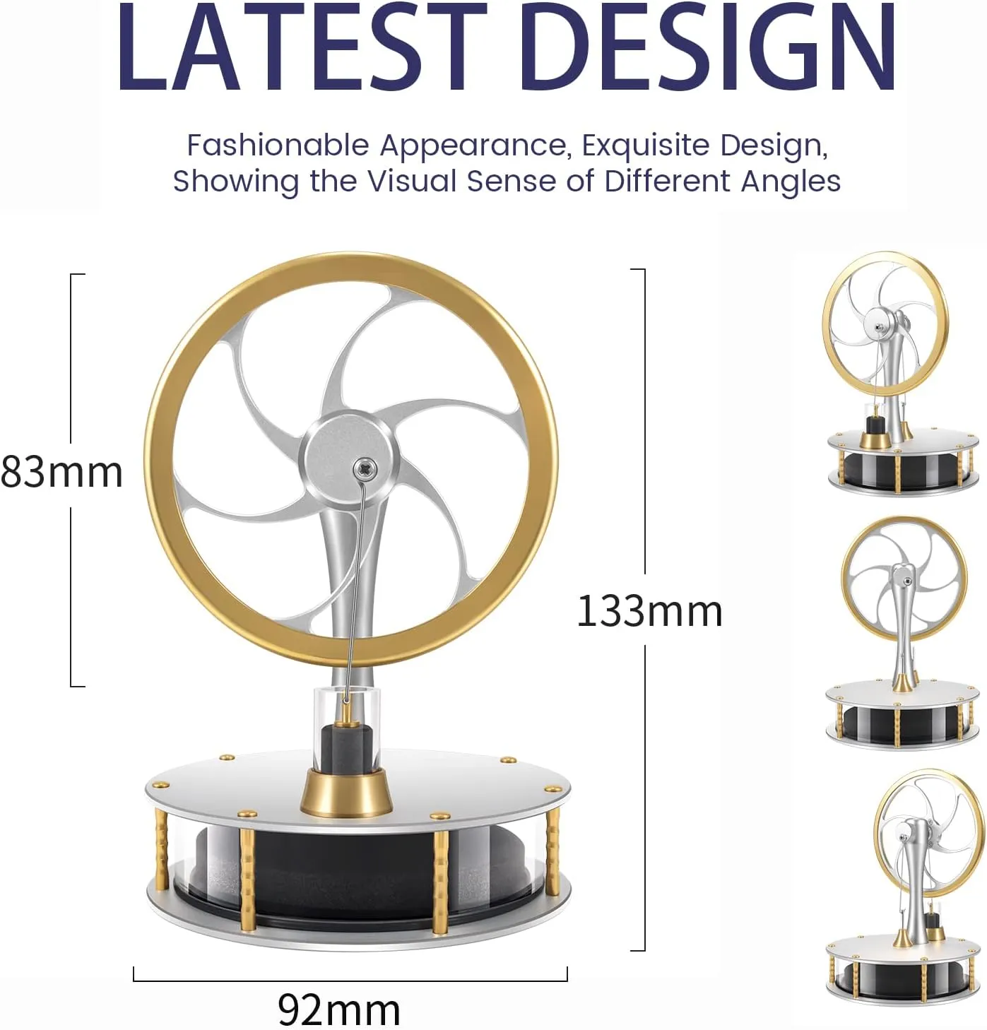 Low-Temperature Stirling Engine Classroom Teaching Stirling Engine Kit Steam Heat Educational Model Adult Desktop Educational Toys Brass Aluminum Stirling Engine-HZZ92 Pro Silver