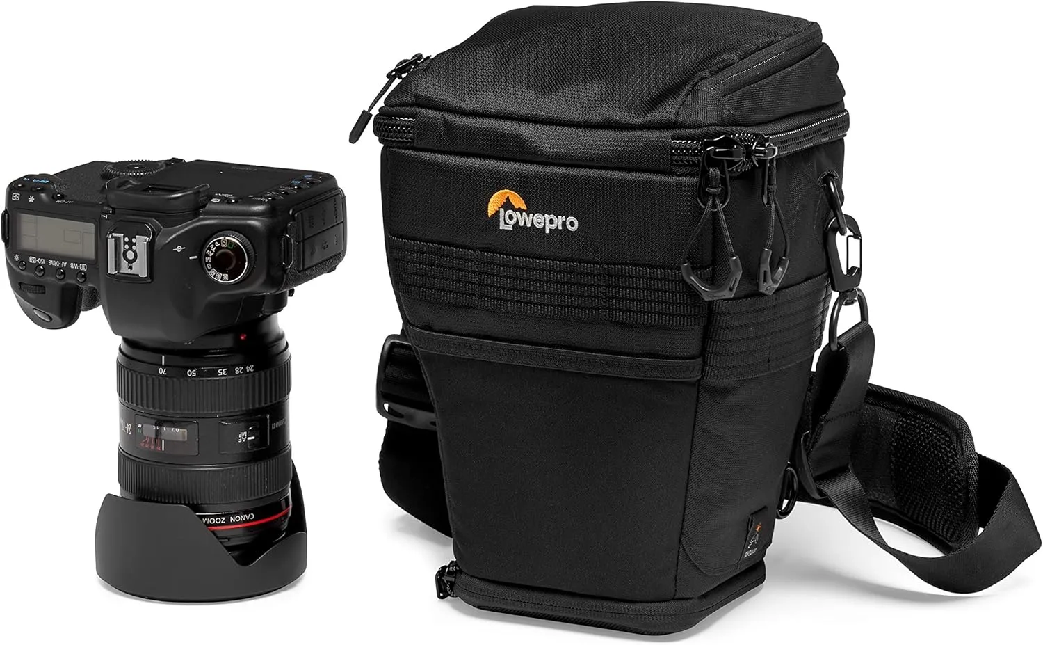 Lowepro ProTactic TLZ 70 AW DSLR toploader - Expand to Hold up to 24-70mm f/2.8 and Lens Hood with Portrait Grip - Camera Gear to Personal belongings - for DSLR Like Canon 5D - LP37278-PWW,Black
