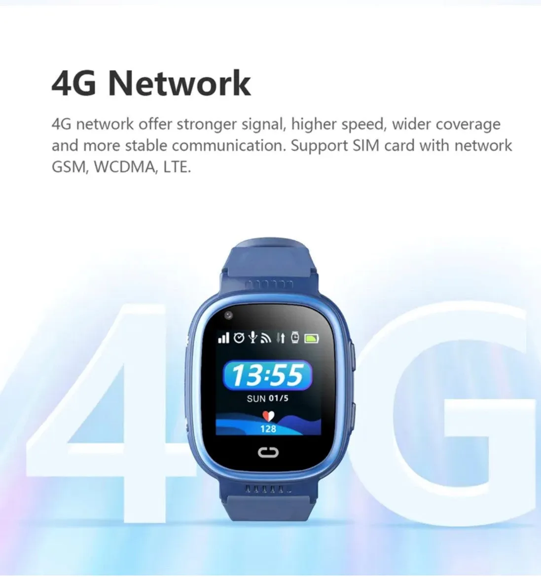 LT08 Kids Tracking GPS Smart Watch Blue