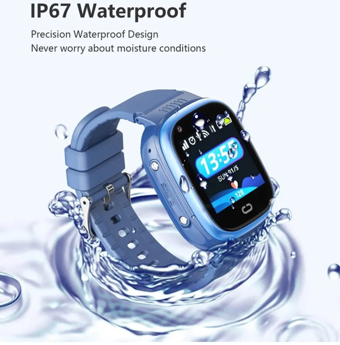 LT08 Kids Tracking GPS Smart Watch Blue