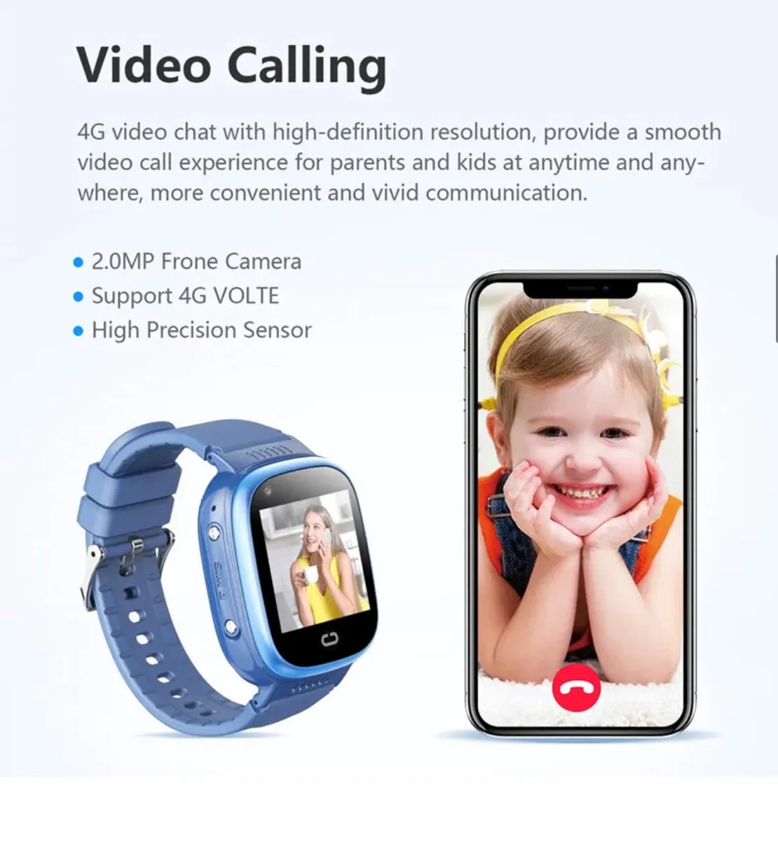 LT08 Kids Tracking GPS Smart Watch Blue